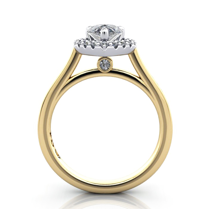 Halo Engagement Ring, Yellow Gold, RH4, TF Halo Engagement Ring, Yellow Gold, RH4, TF