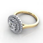 Halo Engagement Ring, Yellow Gold, RH5, LF Halo Engagement Ring, Yellow Gold, RH5, LF