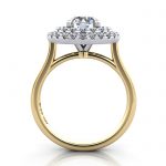 Halo Engagement Ring, Yellow Gold, RH5, TF Halo Engagement Ring, Yellow Gold, RH5, TF