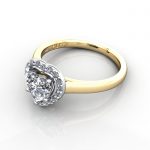 Heart Engagement Ring, YG RH1, LF