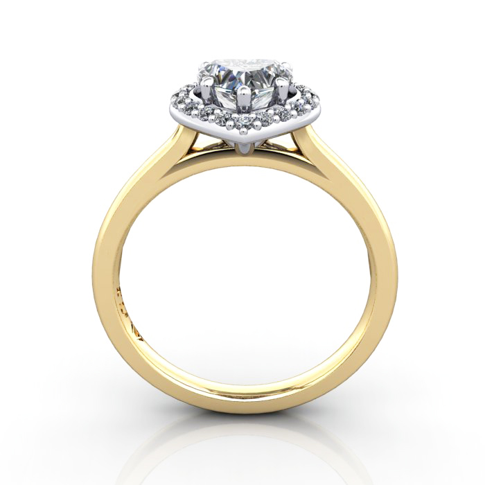 Heart Engagement Ring, YG RH1, TF