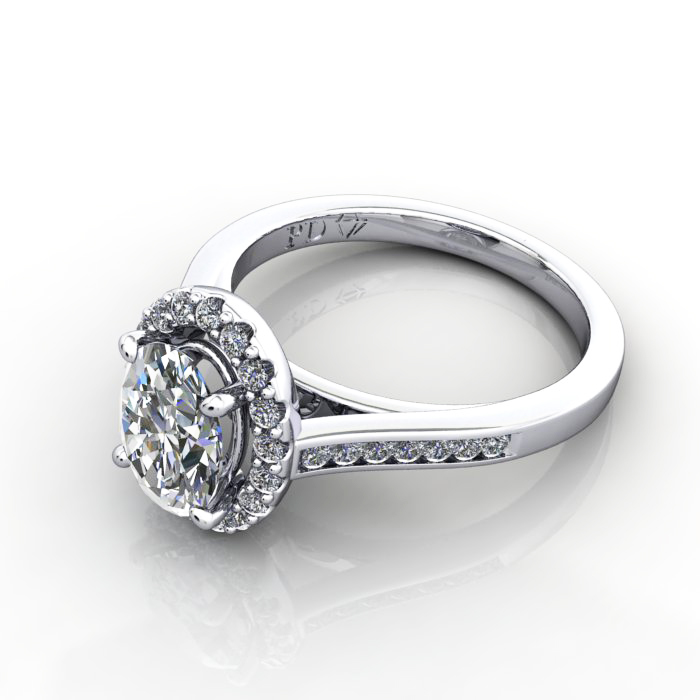 Oval Engagement Ring, Platinum, RH4, LF
