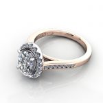 Oval Engagement Ring, Rose Gold, RH4, LF
