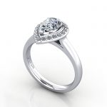 Pear Engagement Ring, PLAT, RH1, 3D