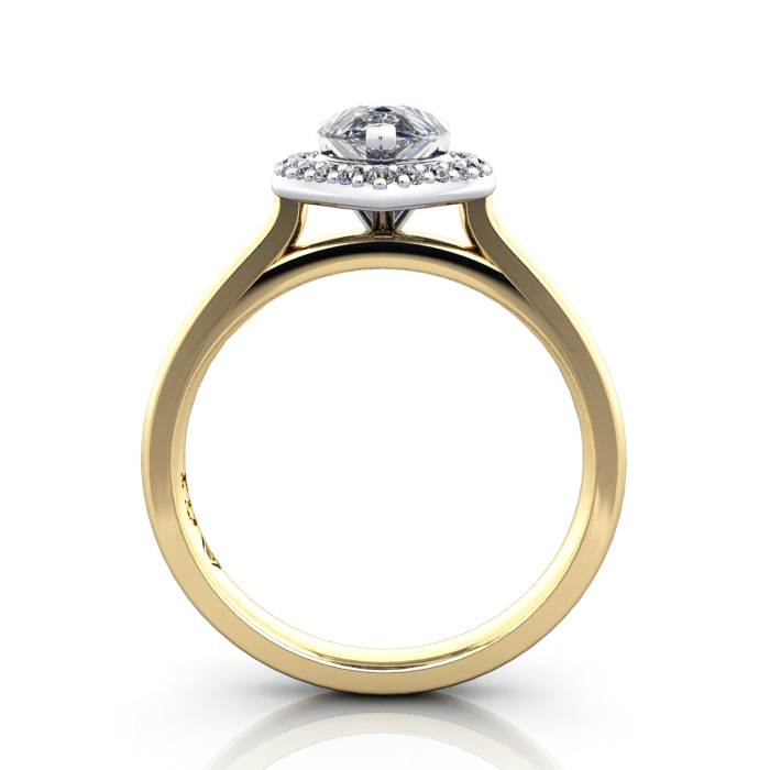 Pear Engagement Ring, YG, RH1, TF Pear Engagement Ring, YG, RH1, TF