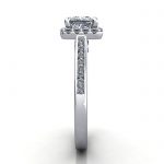 Princess Engagement Ring, Platinum, RH4, SV