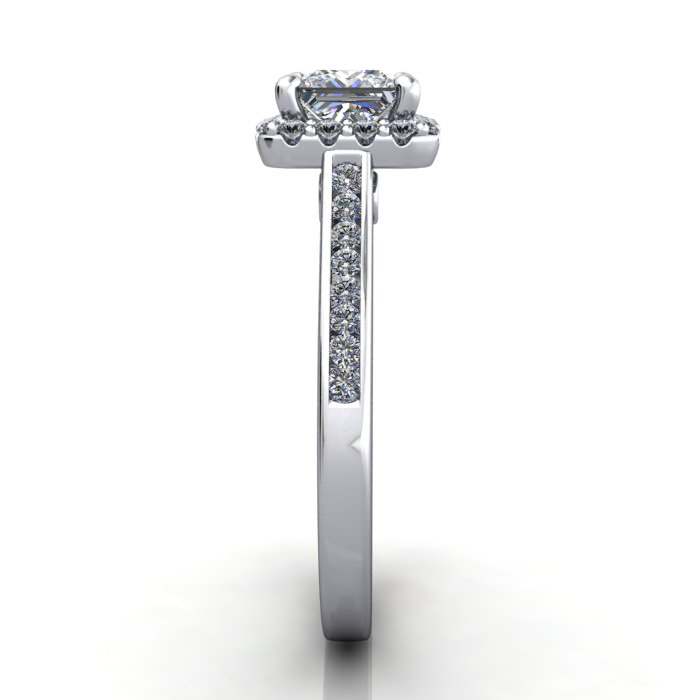 Princess Engagement Ring, Platinum, RH4, SV