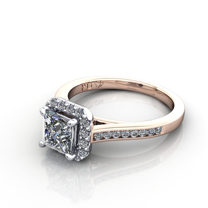Princess Engagement Ring, Rose Gold, RH4, LF Princess Engagement Ring, Rose Gold, RH4, LF