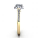Princess Engagement Ring, Yellow Gold, RH4, SV