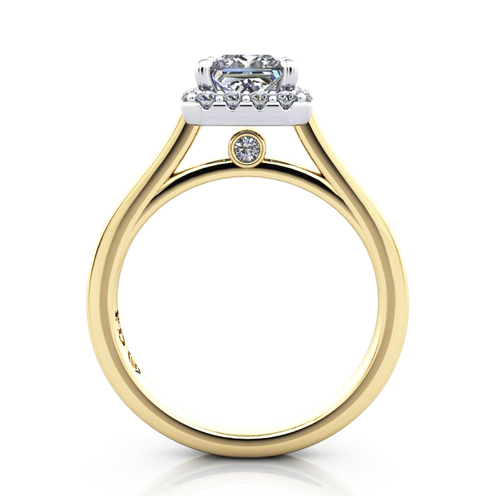 Princess Engagement Ring, Yellow Gold, RH4, TF