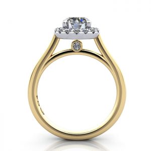 Round Engagement Ring, Yellow Gold, RH4, TF