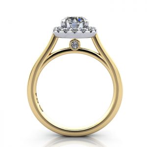Round Engagement Ring, Yellow Gold, RH4, TF