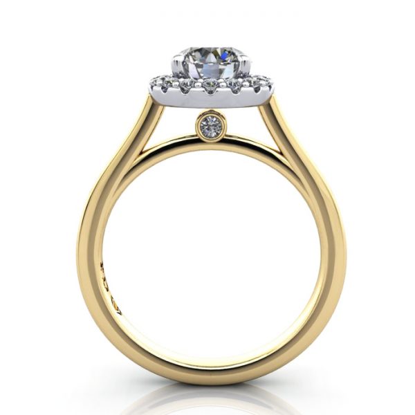 Round Engagement Ring, Yellow Gold, RH4, TF