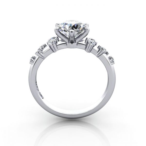 Solitaire ring with scatter accents, RSA11, Plat, TF
