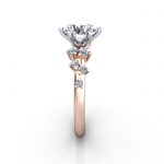 Solitaire ring with scatter accents, RSA11, RG, SV Solitaire ring with scatter accents, RSA11, RG, SV