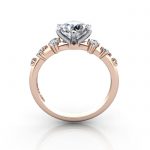 Solitaire ring with scatter accents, RSA11, RG, TF Solitaire ring with scatter accents, RSA11, RG, TF