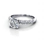 Solitaire ring with twist accent, RSA7, Plat, LF Solitaire ring with twist accent, RSA7, Plat, LF