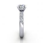 Solitaire ring with twist accent, RSA7, Plat, SV Solitaire ring with twist accent, RSA7, Plat, SV