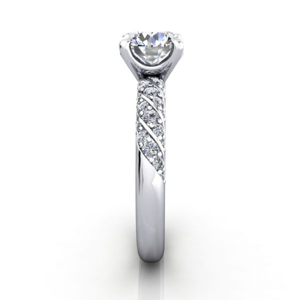 Solitaire ring with twist accent, RSA7, Plat, SV