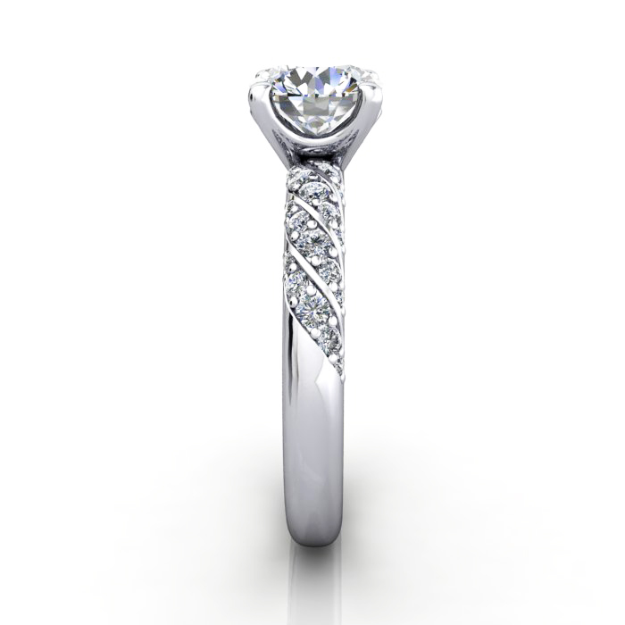 Solitaire ring with twist accent, RSA7, Plat, SV Solitaire ring with twist accent, RSA7, Plat, SV