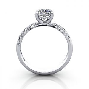 Solitaire ring with twist accent, RSA7, Plat, TF