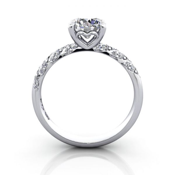 Solitaire ring with twist accent, RSA7, Plat, TF