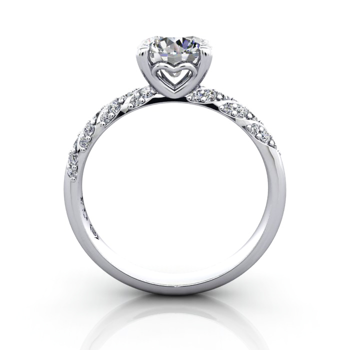 Solitaire ring with twist accent, RSA7, Plat, TF Solitaire ring with twist accent, RSA7, Plat, TF
