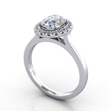 Thumb-Halo Diamond Ring WG - 3D RH8