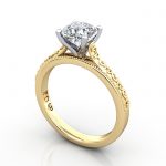 Video-Cushion Edgagement Ring, Yellow Gold,RS50, 3D Video-Cushion Edgagement Ring, Yellow Gold,RS50, 3D