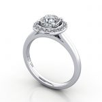 Video-Cushion Engagement Ring, Platinum, RH1, 3D