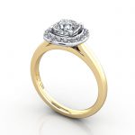 Video-Cushion Engagement Ring Yellow Gold, RH1, 3D Video-Cushion Engagement Ring Yellow Gold, RH1, 3D