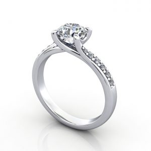 Video-Diamond Solitaire RSA10 Round Platinum 3D