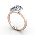 Video-Emerald Engagement Ring, Rose Gold. RH1, 3D