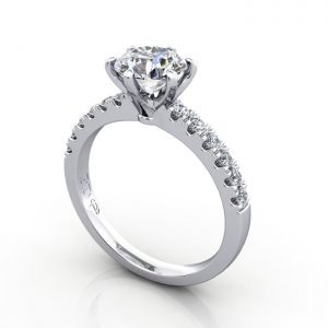 Video-Engagement Ring, Platinum, Round, RSA6, 3D