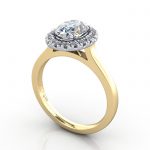 Video-Halo Diamond Ring YG - 3D RH8