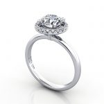 Video-Halo Engagement Ring, Platinum. RH6, 3D