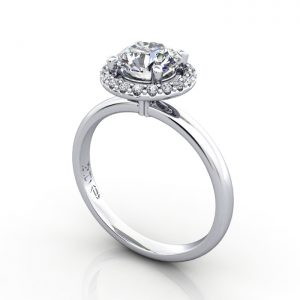 Video-Halo Engagement Ring, Platinum. RH6, 3D