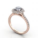 Video-Halo Engagement Ring, Rose Gold, RH7, 3D Video-Halo Engagement Ring, Rose Gold, RH7, 3D