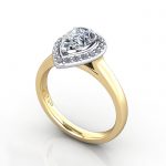 Video-Pear Engagement Ring, YG, RH1, 3D Video-Pear Engagement Ring, YG, RH1, 3D