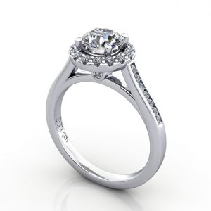 Video-Round Engagement Ring, Platinum, RH4, 3D
