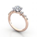 Video-Solitaire ring with scatter accents, RSA11, RG, 3D Video-Solitaire ring with scatter accents, RSA11, RG, 3D