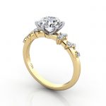 Video-Solitaire ring with scatter accents, RSA11, YG, 3D Video-Solitaire ring with scatter accents, RSA11, YG, 3D