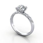 Video-Solitaire ring with twist accent, RSA7, Plat, 3D Video-Solitaire ring with twist accent, RSA7, Plat, 3D