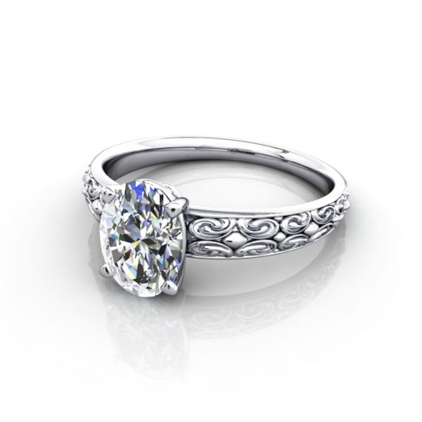 Vintage Engagement Ring, RV1, Oval, Platinum, LF
