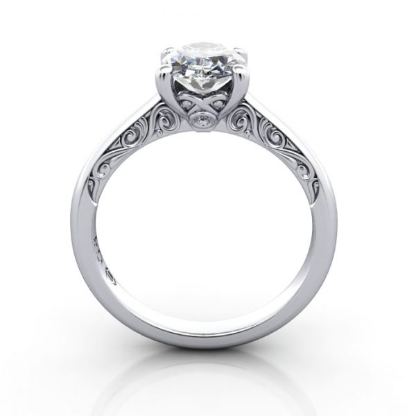 Vintage Engagement Ring, RV3, Oval, Platinum, TF