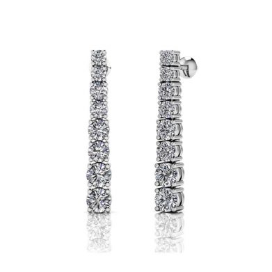 Diamond Drop Earrings, white Gold