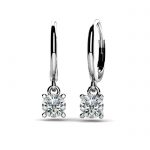 Diamond Hoop Earrings, four claw, white gold