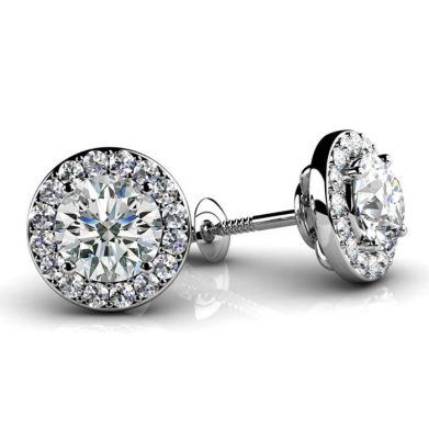 Diamond Halo Earrings