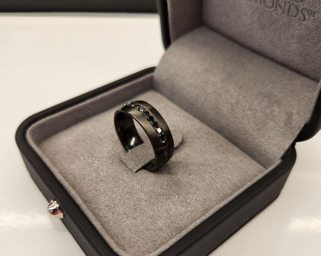 Black Zirconium with Black Diamonds Gent's Ring