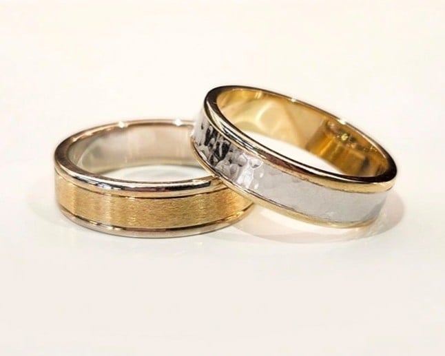 Mens two-toned wedding bands